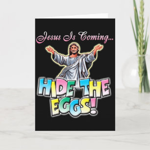 Tarjeta Camiseta Jesús Está Viniendo Esconde Los Huevos