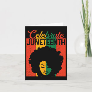 Tarjeta Camiseta Juneteenth Afro Mujeres Negras 1865 Indep