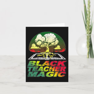 Tarjeta Camiseta Mágica de Profesor Retro Negro Profesor N