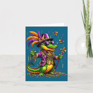 Tarjeta Camiseta Mardigator Mardi Gras Disfraz de Cocodril