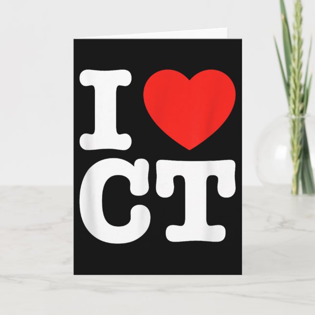Tarjeta Camiseta Me Encanta Connecticut _ Me Gusta Ct  (Anverso)