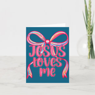 Tarjeta Camiseta Me Jesús Ama Preppy Bow Cristiano