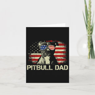 Tarjeta Camiseta Mejor Papá Pitbull Bandera Americana 4 De