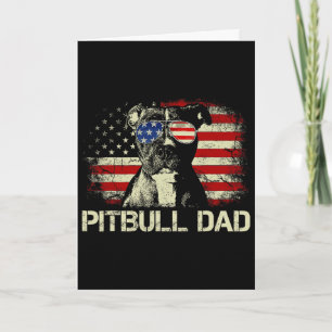 Tarjeta Camiseta Mejor Papá Pitbull Bandera Americana 4 De
