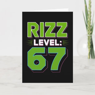 Tarjeta Camiseta Meme Nivel Rizz 67 Tendencia Juvenil Seis