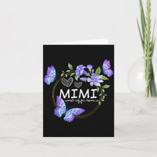 Tarjeta Camiseta Mimi para mujeres con mariposas Día de la