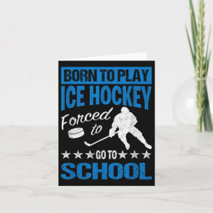 Tarjeta Camiseta Nacido Para Jugar Hockey Sobre Hielo Obli