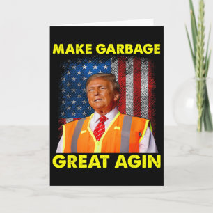 Tarjeta Camiseta Naranja Trump Hacer Basura Grande De Nuev