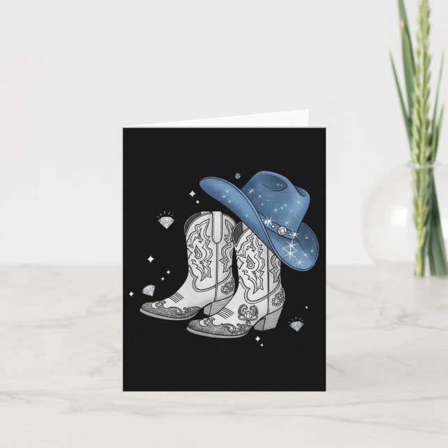 Tarjeta Camiseta negra de mezclilla y diamantes para mujer (Anverso)