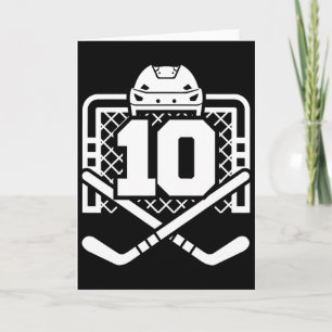 Tarjeta Camiseta Número 10 de Hockey Jugador de Hockey Div