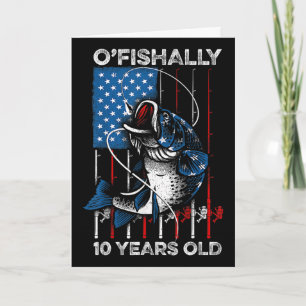 Tarjeta Camiseta Oficialmente 10 Años 10º Cumpleaños Pesca