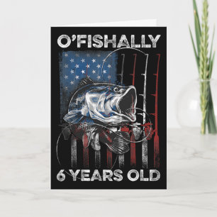Tarjeta Camiseta Oficialmente 6 Años 6º Cumpleaños Pesca N
