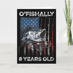 Tarjeta Camiseta Oficialmente 8 Años Cumpleaños 8 Pesca EE
