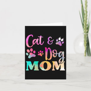 Tarjeta Camiseta para mujeres de mamá de gato y perro