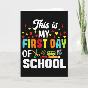 Tarjeta Camiseta para niños este es mi primer día de clase