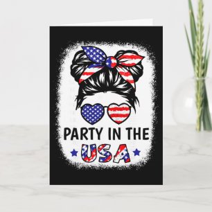 Tarjeta Camiseta Party In Usa Chica Bandera Americana 4 De