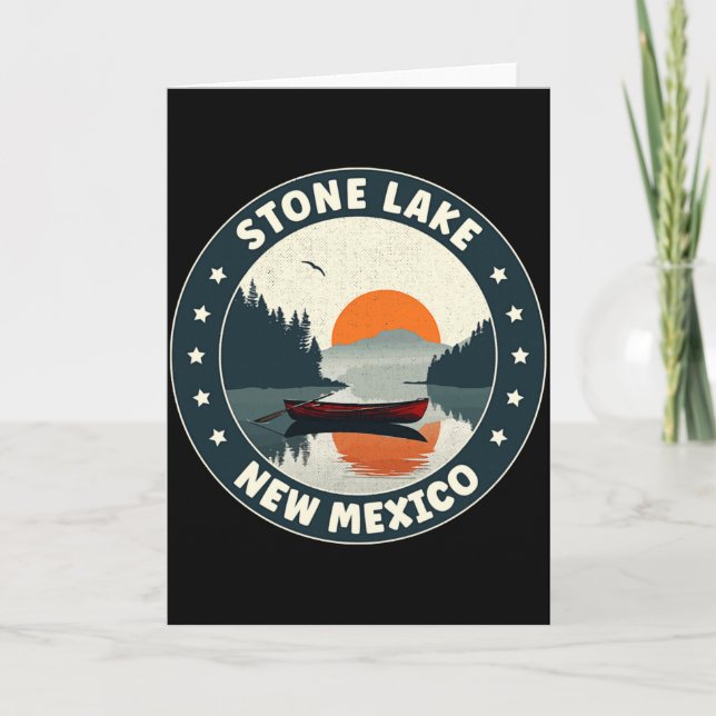 Tarjeta Camiseta puesta de sol Stone Lake Nuevo México  (Anverso)