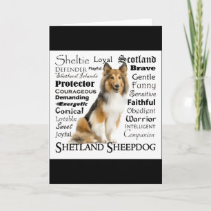 Tarjeta Camiseta Rasgos Sheltie 