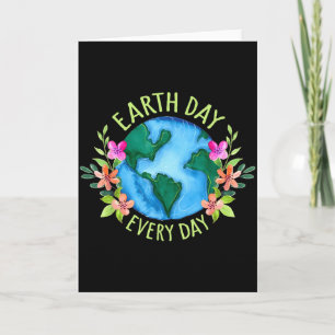 Tarjeta Camiseta Retro Ambiental Día De La Tierra Todos Lo
