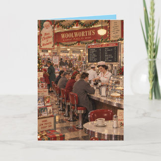 Tarjeta Camiseta Retro Escena de Comedor Woolworths | Sod