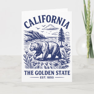 Tarjeta Camiseta Retro Estado de California Est 1850 Costa