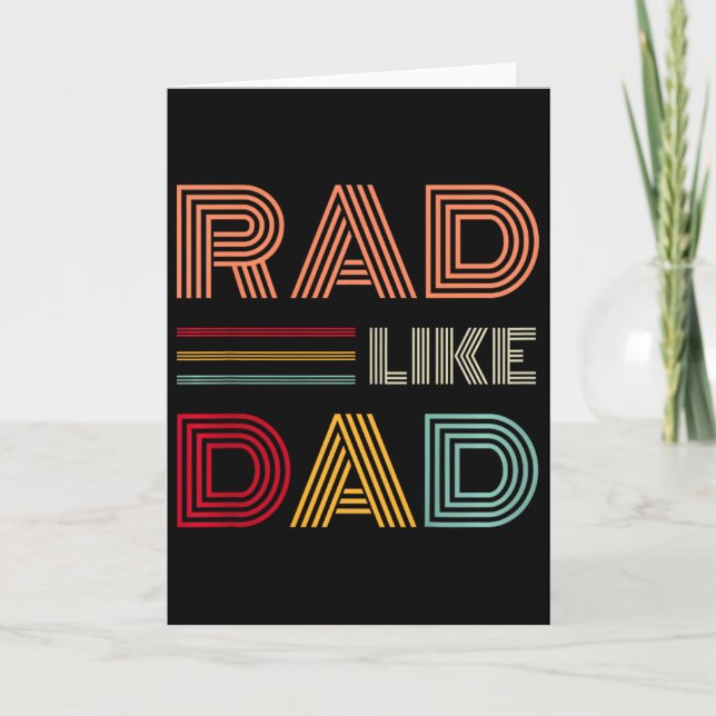 Tarjeta Camiseta Retro Rad Como Papá para Niños Combinando (Anverso)