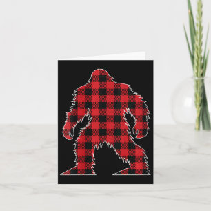 Tarjeta Camiseta Roja Cuadros Búfalo Mujer Gran Pie Famili
