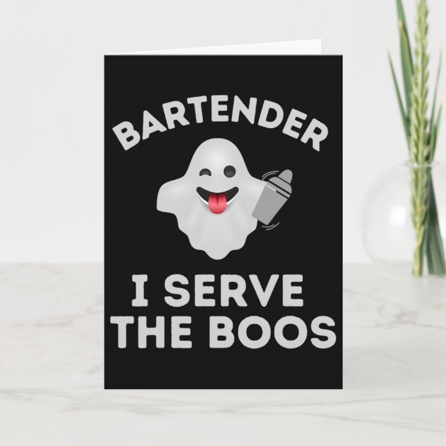Tarjeta Camiseta Rtender Halloween Rtender Fantasma Sirvo  (Anverso)