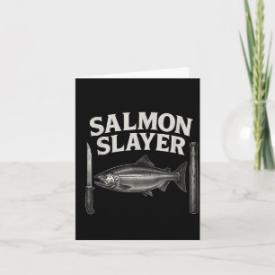 Tarjeta Camiseta Salmon Slayer Trucha y Salmón Pesca 