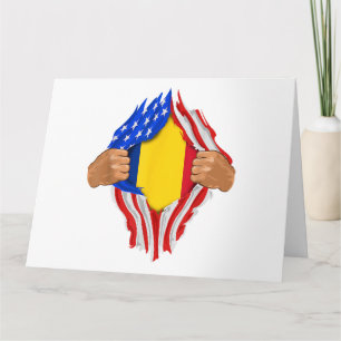 Tarjeta Camiseta Sangre Rumana Dentro de Mí Bandera de Rum