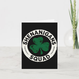 Tarjeta Camiseta Shenanigans Squad St Patricks Day Trébol