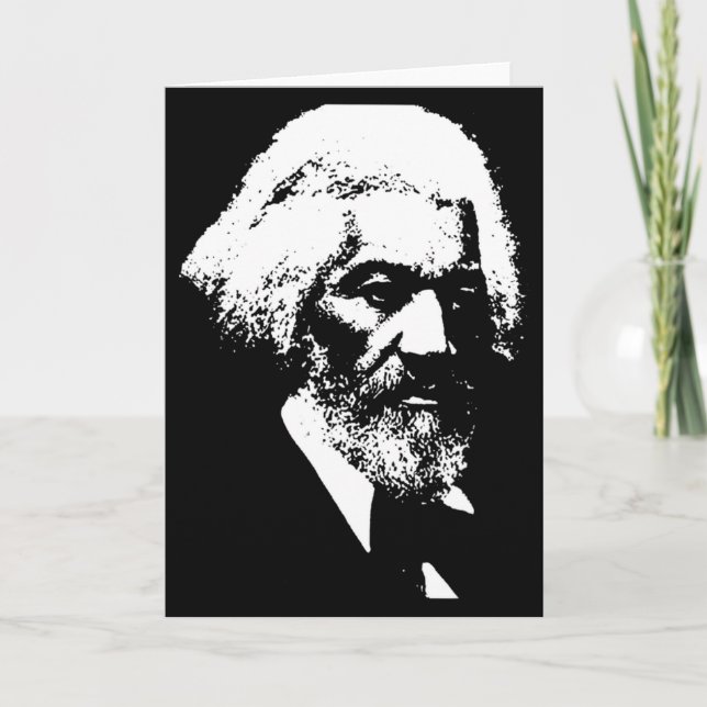Tarjeta Camiseta Silueta de Frederick Dougl Mes de la Hist (Anverso)