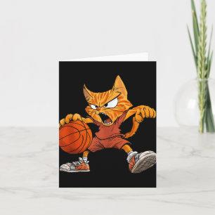 Tarjeta Camiseta sin mangas de baloncesto de gatos
