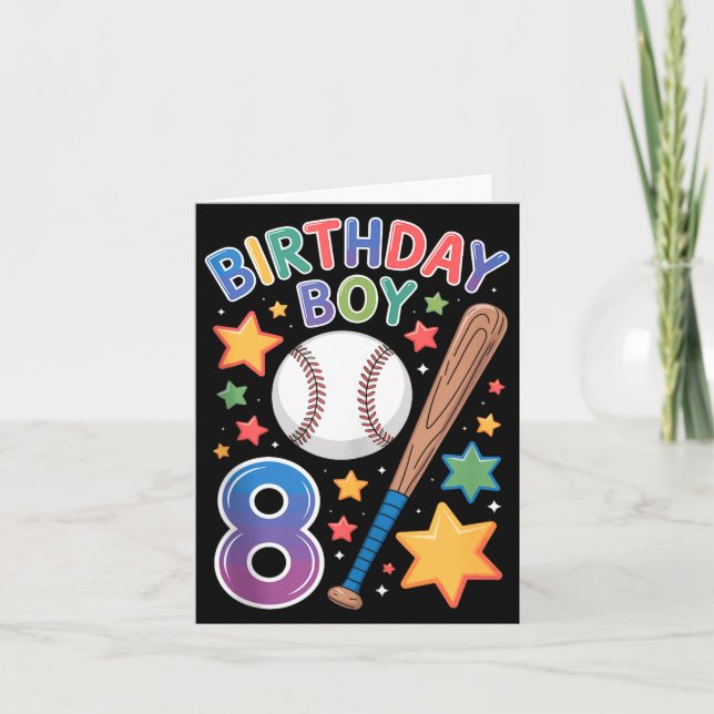 Tarjeta Camiseta sin mangas de béisbol para cumpleaños de  (Anverso)