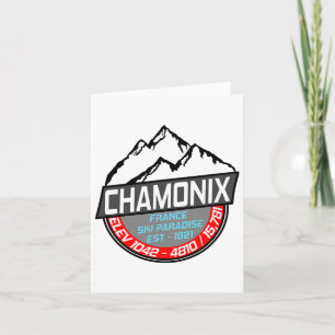 Tarjeta Camiseta Ski Chamonix Mont Blanc Francia Para Esqu