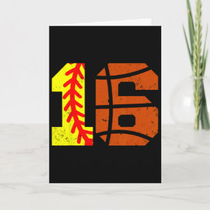 Tarjeta Camiseta Softll Sketll Número 16 Cumpleaños Divert