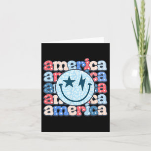 Tarjeta Camiseta Sonrisa Groovy América Para Mujeres 4 De