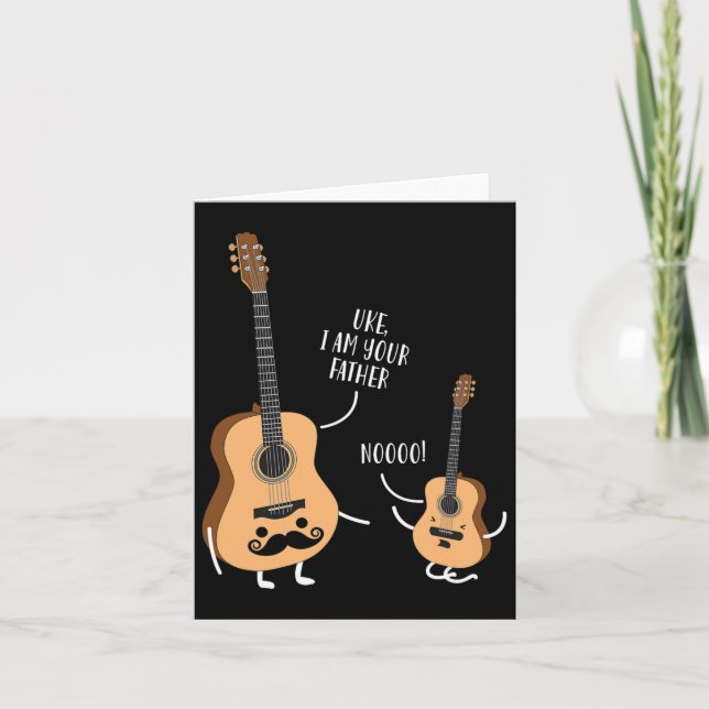 Tarjeta Camiseta Uke soy tu padre Ukulele Guitarra  (Anverso)