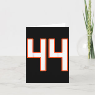Tarjeta Camiseta Uniforme Número 44 Srts Naranja Y Blanco 