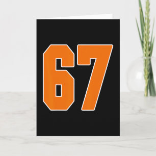 Tarjeta Camiseta uniforme número 67 deportes naranja fan j