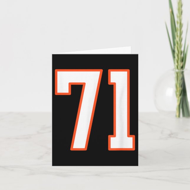 Tarjeta Camiseta Uniforme Srts Número 71 Naranja Y Blanco  (Anverso)