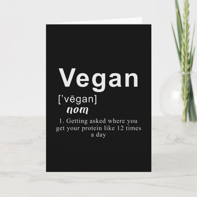Tarjeta Camiseta vegana divertida - Definición vegana (Anverso)