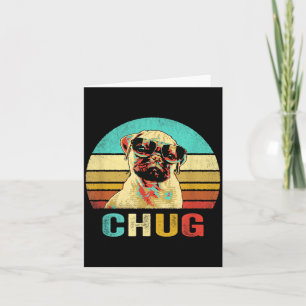 Tarjeta Camiseta Vintage Chug Perro Atardecer