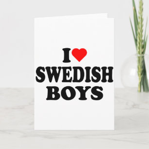 Tarjeta Camiseta Yo Amo a los Chicos Suecos Yo Corazón Chi