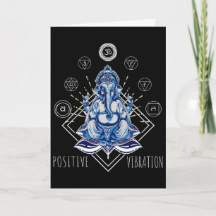 Tarjeta Camiseta Yoga Ganesha Dios Chakra Meditación Regal