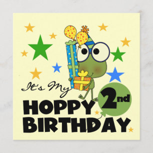 Tarjeta Camisetas de 2º cumpleaños y regalos de Rana de am