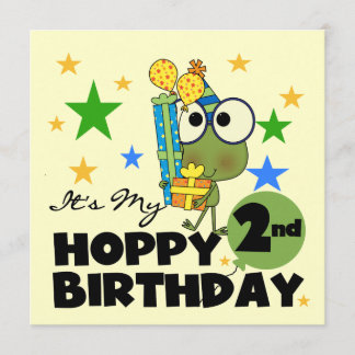 Tarjeta Camisetas de 2º cumpleaños y regalos de Rana de am