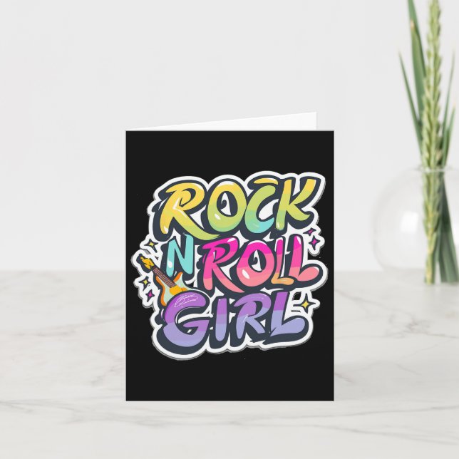Tarjeta Camisetas De Banda Para Niños Rock N Rollo Chica R (Anverso)