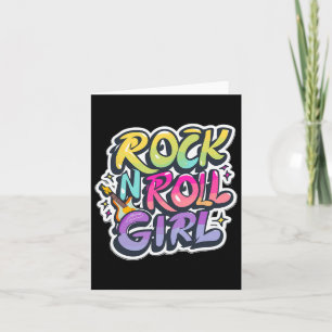 Tarjeta Camisetas de bandas para niños Rock N Roll Girl Ro