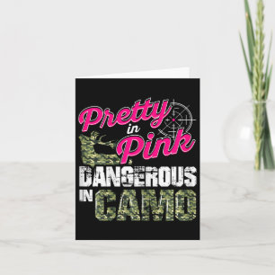 Tarjeta Camisetas De Caza Para Mujeres Peligrosas En Camo 